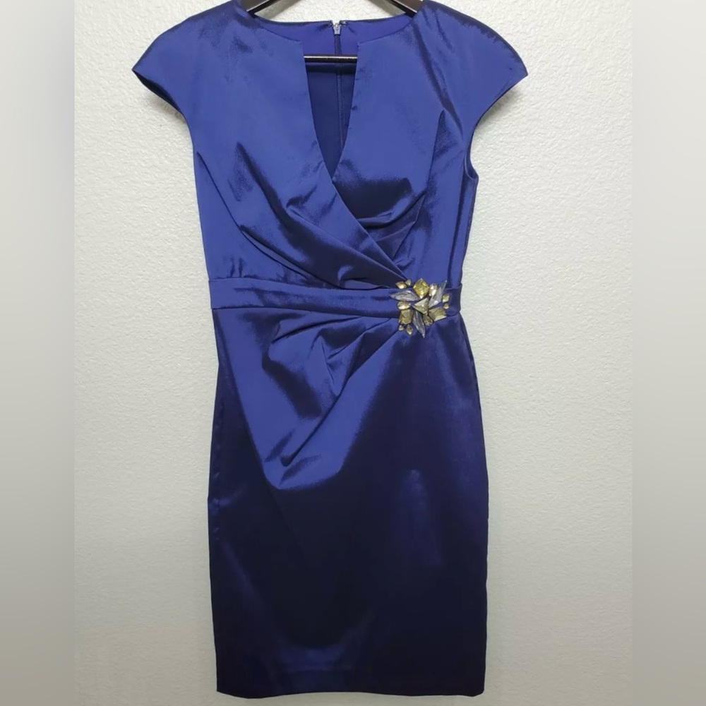 Eliza J Blue Formal Cocktail Rhinestone Dress